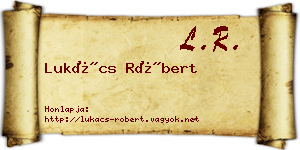 Lukács Róbert névjegykártya
